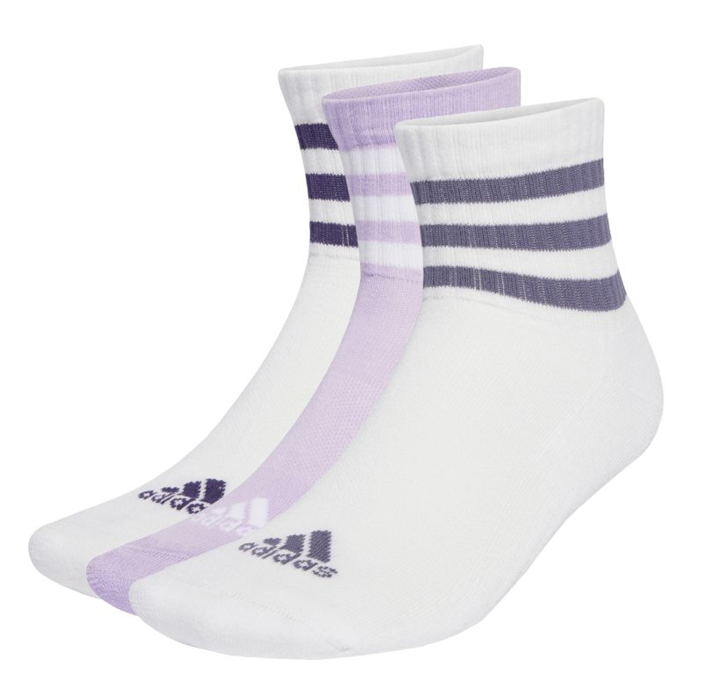 Теннисные носки Носки Adidas 3-Stripes Cushioned Sportswear Low-Cut 3P — white/powder plum