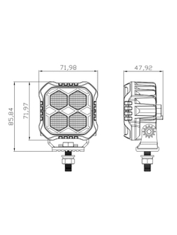 Светодиодная фара дальнего света РИФ 72x72x48 мм 20W LED