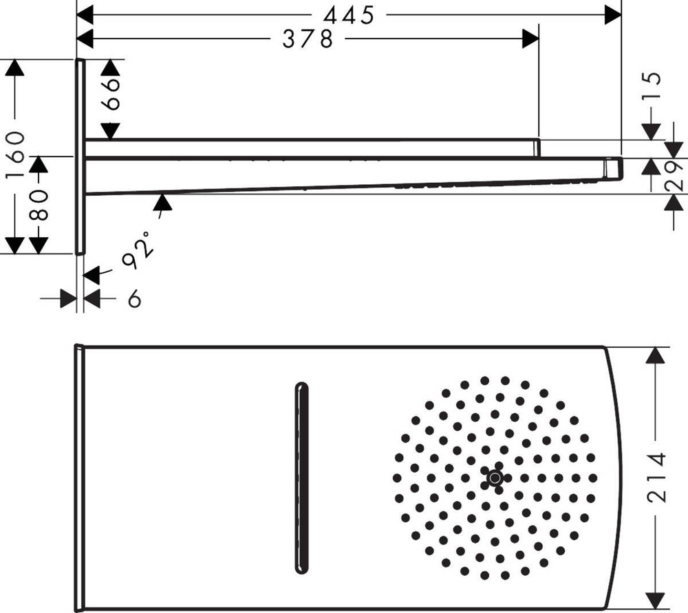Верхний душ Hansgrohe Rainfall 180 Air хром 28433000