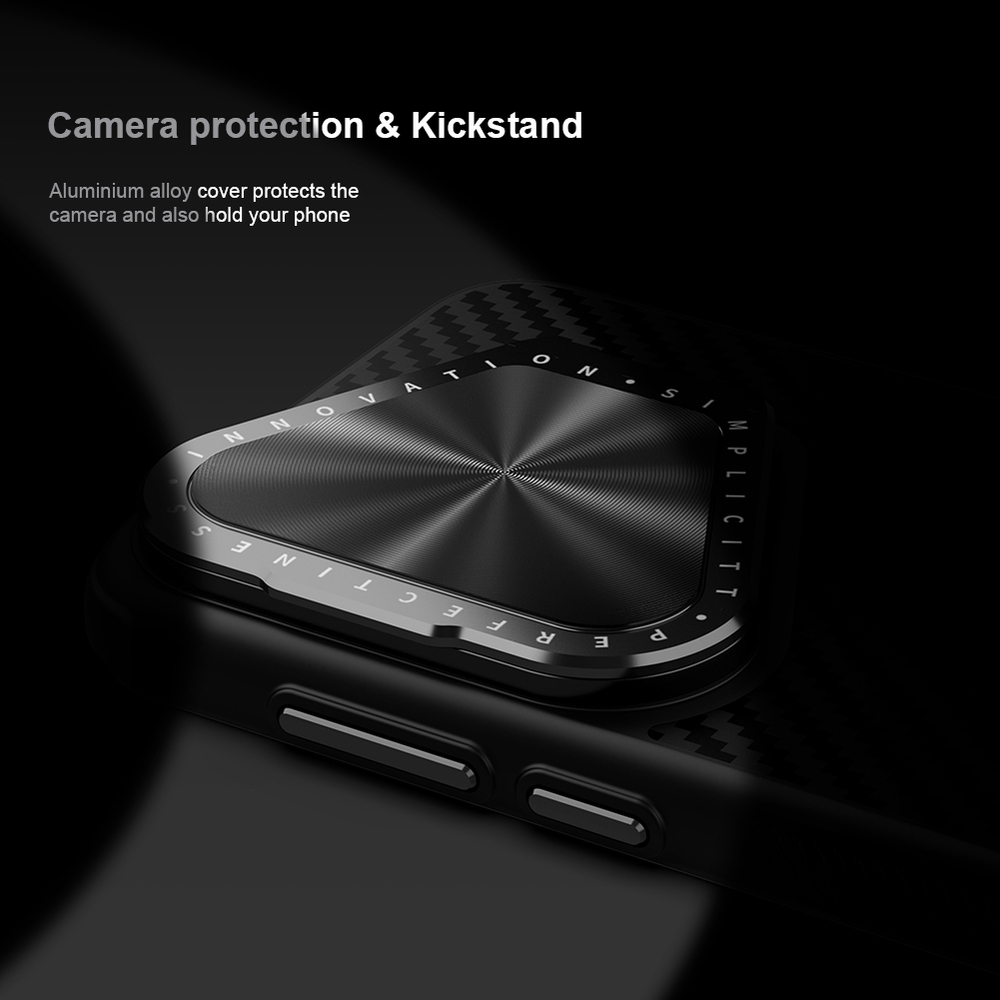 Чехол от Nillkin из арамидного карбона (кевлар) для Huawei Pura 70 Pro и Pura 70 Pro+, серия CarboProp Magnetic Case, с поддержкой беспроводной зарядки