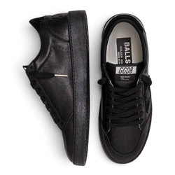 Men's Ball Star in dark black leather with black suede