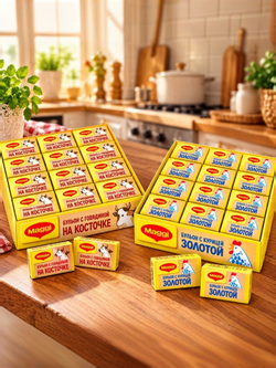 Бульонные кубики Maggi ассорти, куриные и говяжьи, 48 шт