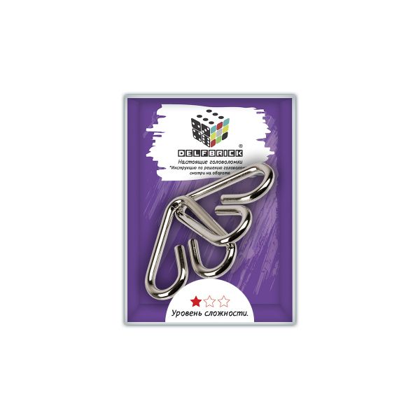 Головоломка металлическая, 1 шт, Сердечки 2 элемента, Delfbrick DLM-03