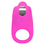 Ярко-розовое эрекционное виброкольцо Silicone Rechargeable Teasing Enhancer (Цвет: ярко-розовый)