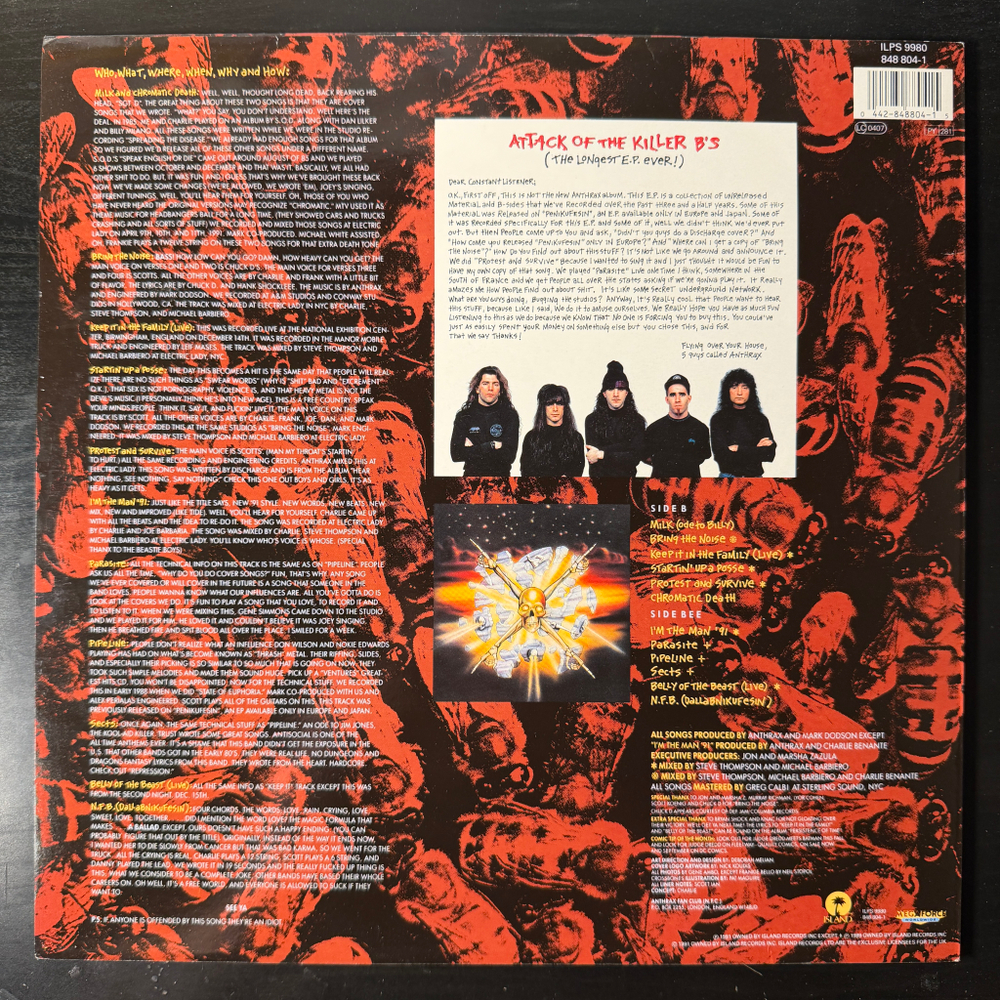 Anthrax ‎– Attack Of The Killer B's (Англия 1991г.)