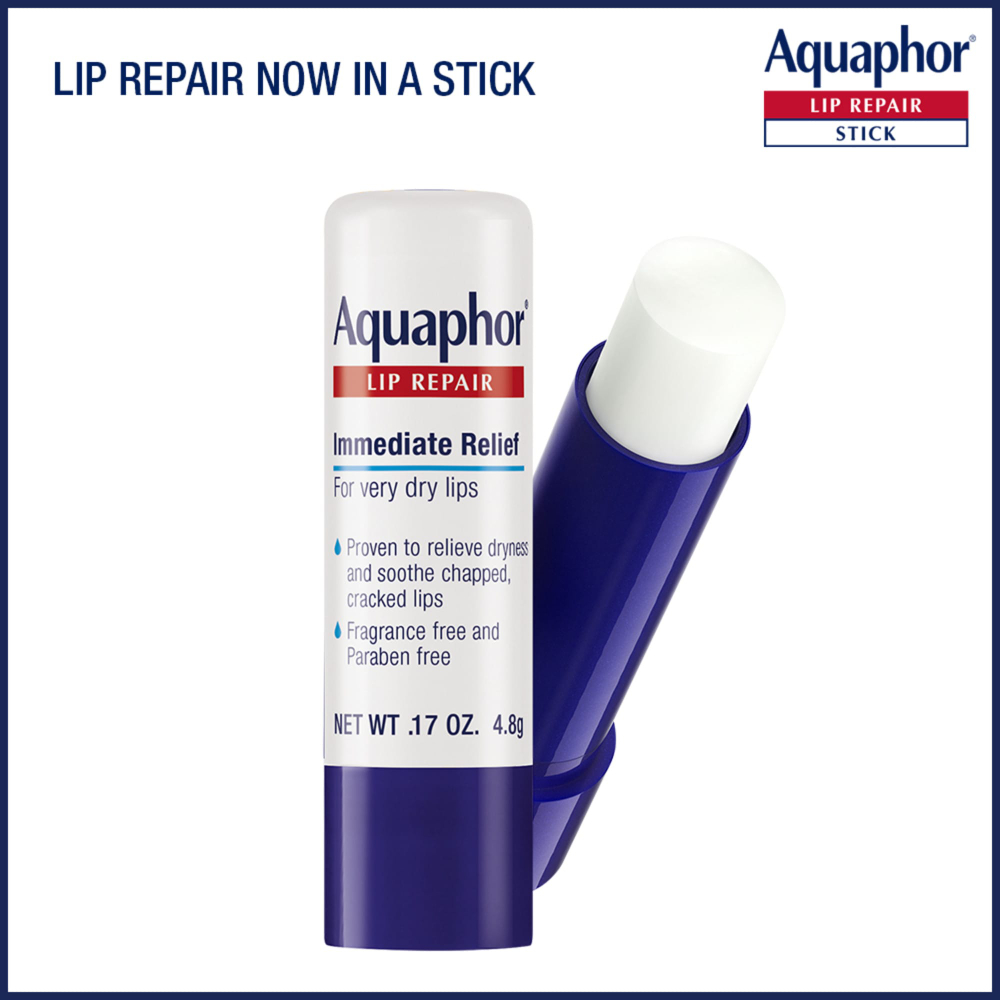 Aquaphor, Восстанавливающий бальзам для губ, помада, мгновенное восстановление, без запаха, 1 шт., 4,8 г (0,17 унции)