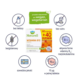 Диетическая добавка Naturell Vitamin B12, 100 жевательных таблеток