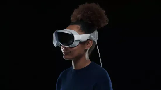 Очки виртуальной реальности Apple Vision Pro, 256 ГБ, серебристый/белый