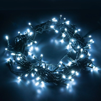 Новогодняя гирлянда нить белый 10м IP20 400-002 белый, LED