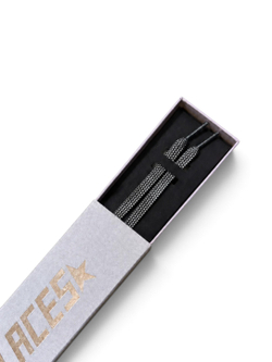 Golden Goose Black Crystal Logo Laces — Black / Silver