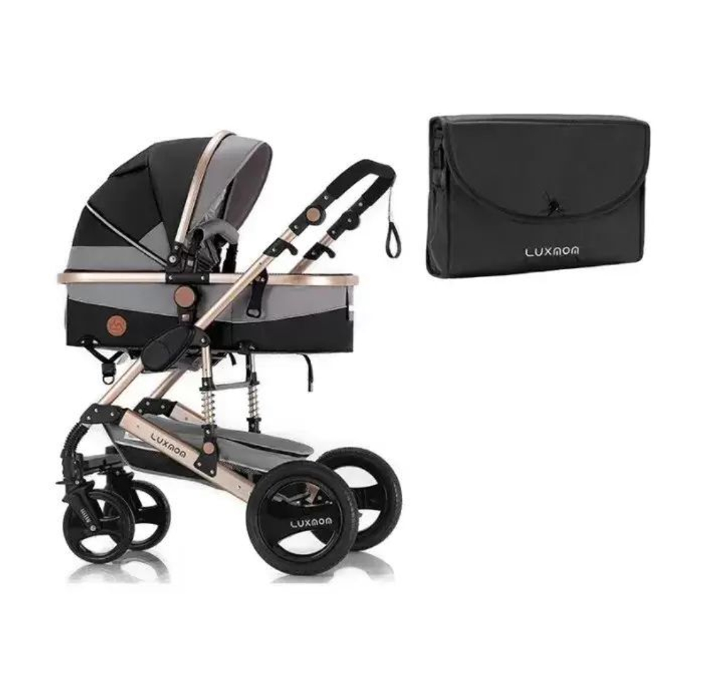 Детская коляска-трансформер 3 в 1 Luxmom 510, c автолюлькой / синий цвет