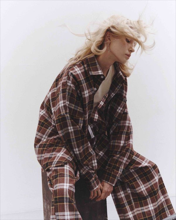 Брюки Plaid Baggy Pants Chocolate - фото 3
