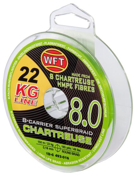 Леска плетёная WFT KG x8 Chartreuse150 м, 016