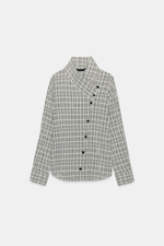 РУБАШКА С ЗАПАХОМ В КЛЕТКУ — ZARA