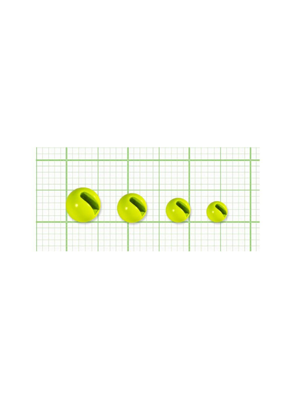 Шарики вольфрам с прорезью для монтажа рыболовных оснасток Chartreuse 0.31г