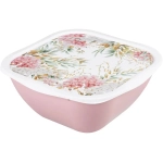 Салатник с крышкой с декором 4,5л (розовый)