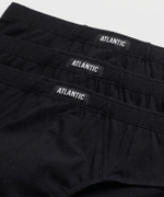 Мужские трусы слипы классика Atlantic, набор 3 шт., хлопок, черные, Basic 3BMP-006