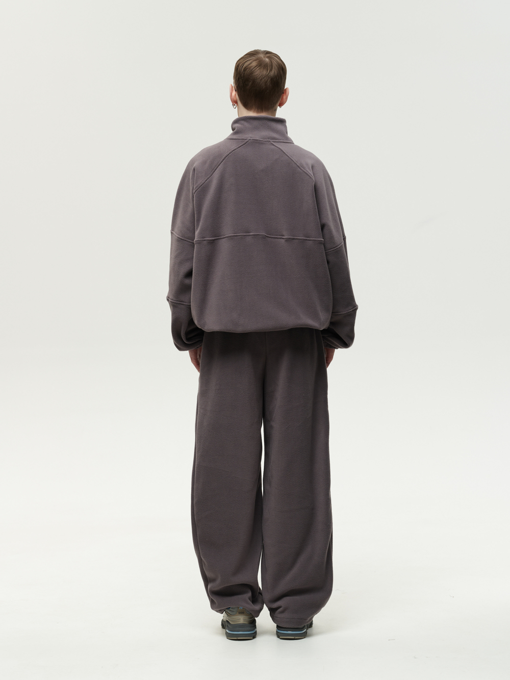 Drawstring Half-Zipped Sweatshirt Grey Excalibur