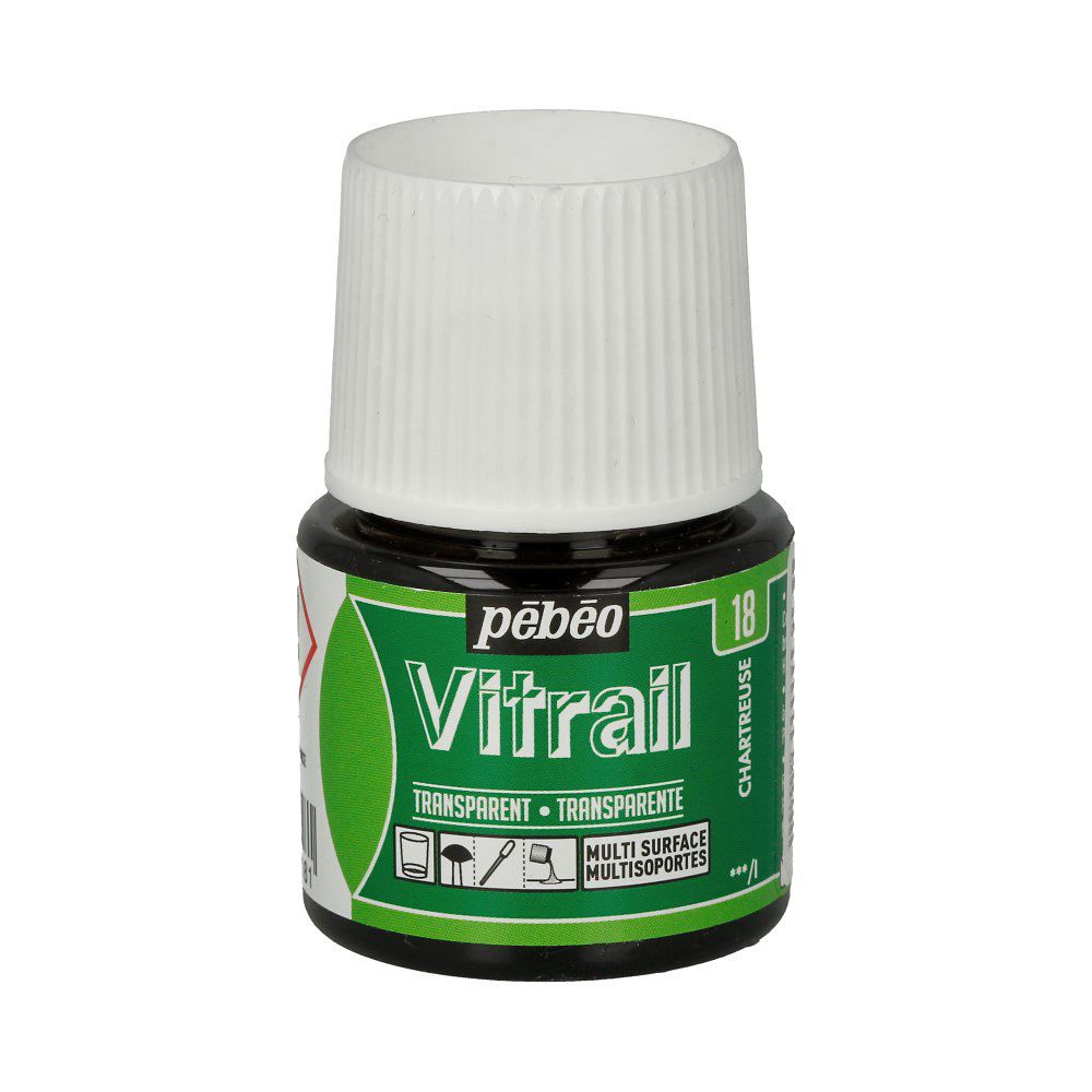 Краска для стекла и металла лаковая прозрачная Vitrail 45 мл, 050-018 шартрез, Pebeo Краска для стекла и металла лаковая прозрачная Vitrail 45 мл, 050-018 шартрез, Pebeo