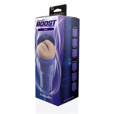 Телесный мастурбатор-рот Fleshlight Boost Blow (Цвет: синий)