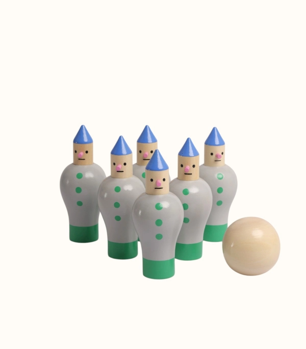 Набор – Кегли, серый | Kotok toys