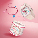 Dickies Wrist Watch Quartz Movement Silicone Strap Pink Watch Dial Women"s Watch Classic Box For Festive Occasions