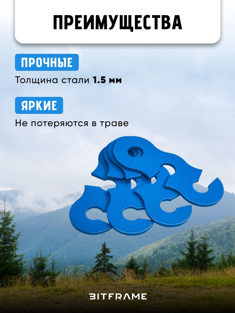 4 шт. Безузловой натяжитель троса, оттяжки для палатки, веревка туристическая фиксатор, синий