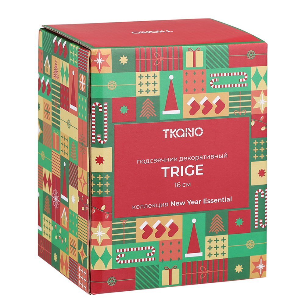 Подсвечник декоративный Trige из коллекции New Year Essential, 16 см, фарфор