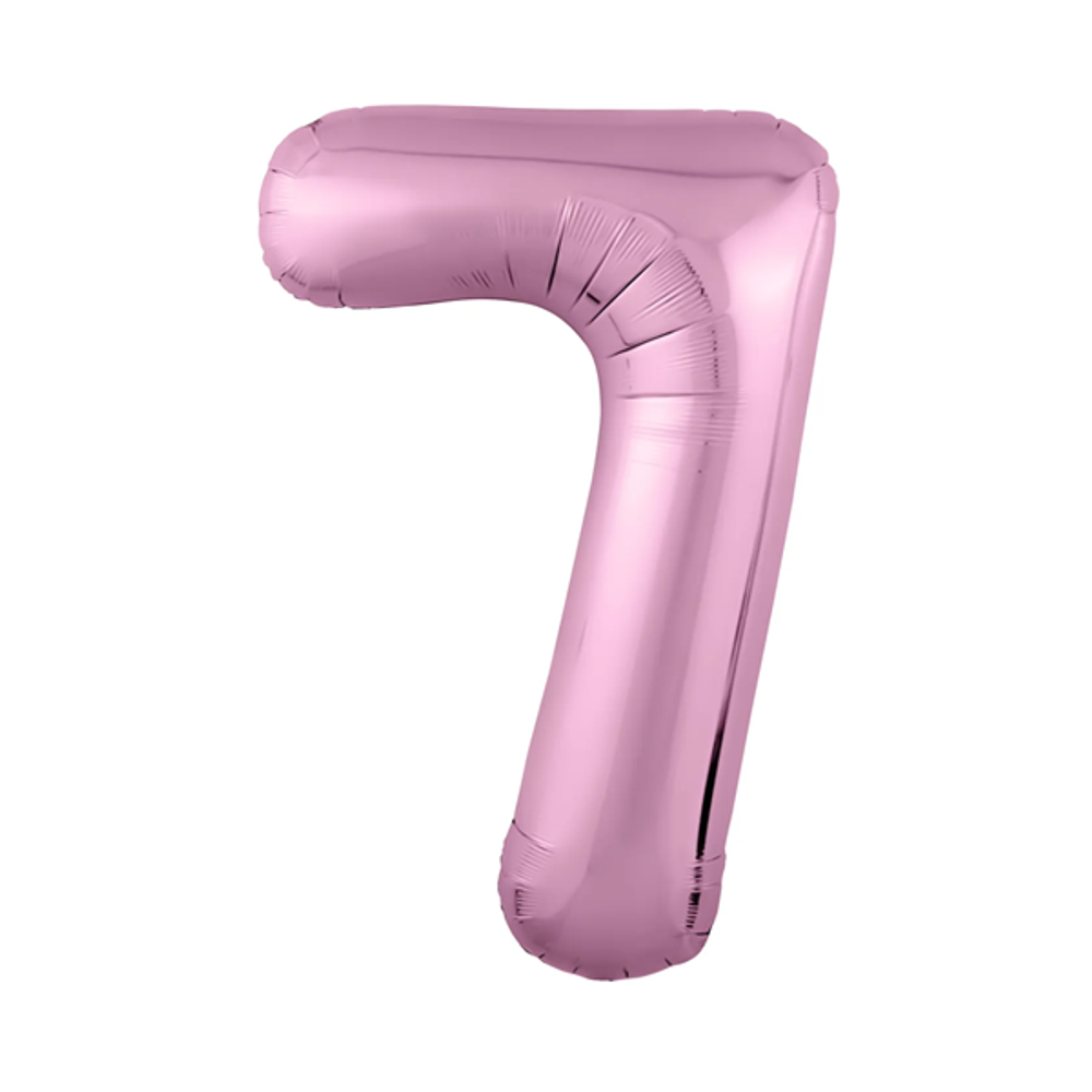 Шар фольга Цифра 7 Slim Pink Розовый Фламинго 40"/102см УЖЕ с гелием
