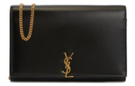 SAINT LAURENT Monogram Calfskin Wallet, Shoulder Bag, Crossbody Bag Women"s Black