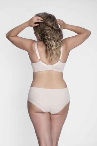 Однотонный бюстгальтер plus size на косточках с чашками из микрофибры (Размер: 85H) (Цвет: телесный)