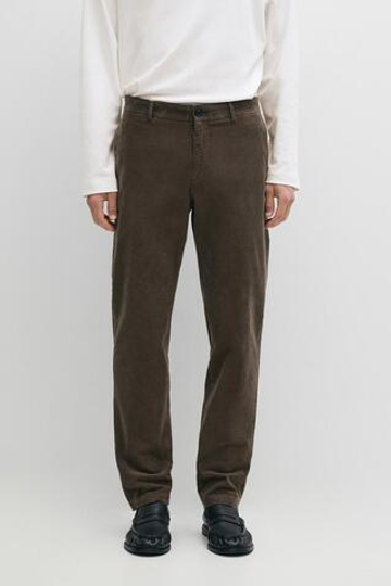 Massimo Dutti Зауженные вельветовые брюки, зеленый