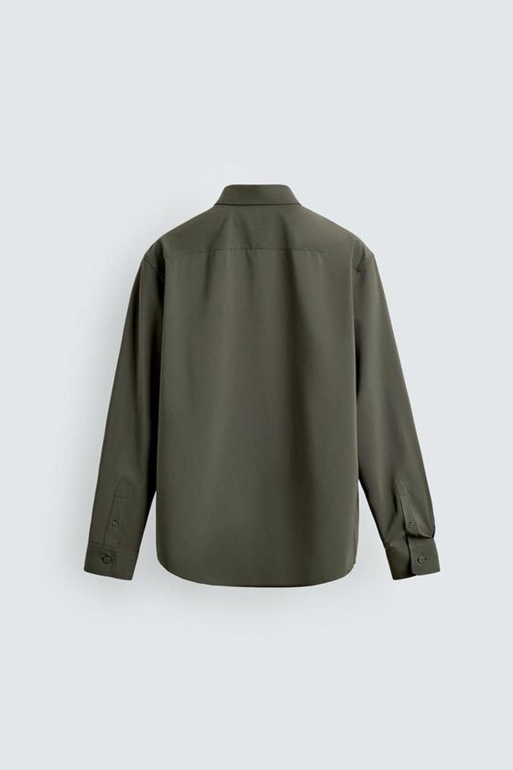 ZARA РУБАШКА ИЗ ЭЛАСТИЧНОЙ ТКАНИ, СВЕТЛЫЙ ХАКИ