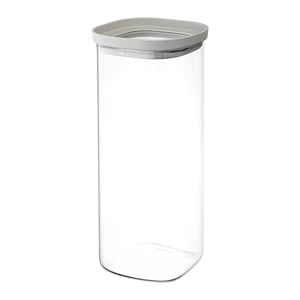 Банка для хранения квадратная Vacuum Glass, 2 л | светло-серая