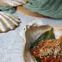 Блюдо для подачи 15*15 см h5,5 см 125 мл емкость для закусок Pearl Shell Frutti di Mare P.L. [1]
