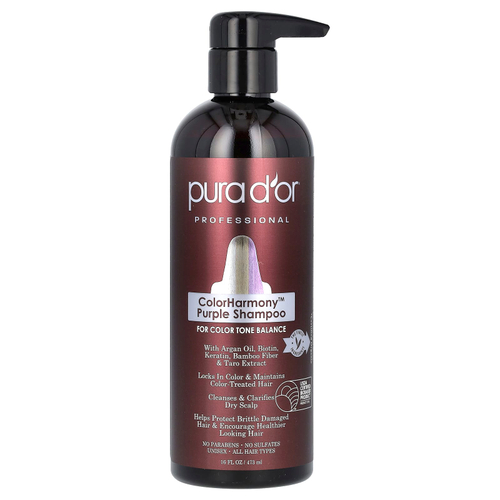 Pura D'or, ColorHarmony Purple, шампунь для профессионального использования, 473 мл (16 жидк. унций)