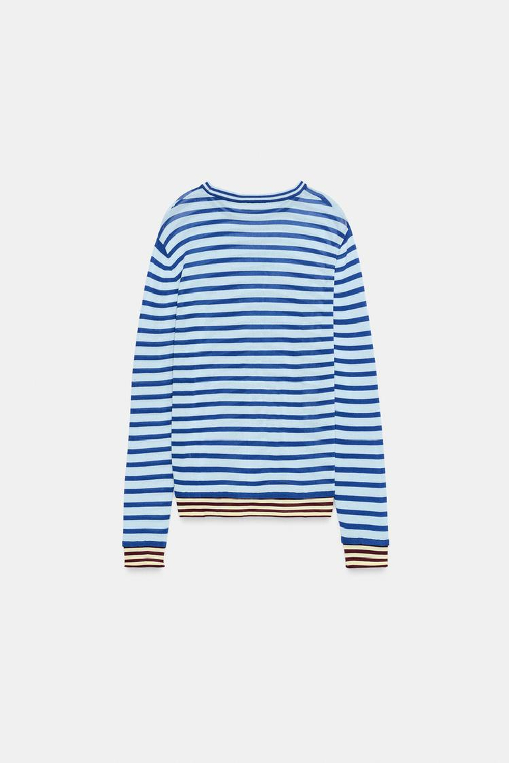 ZARA СВИТЕР В ПОЛОСКУ, ВЫЦВЕТШИЙ СИНИЙ