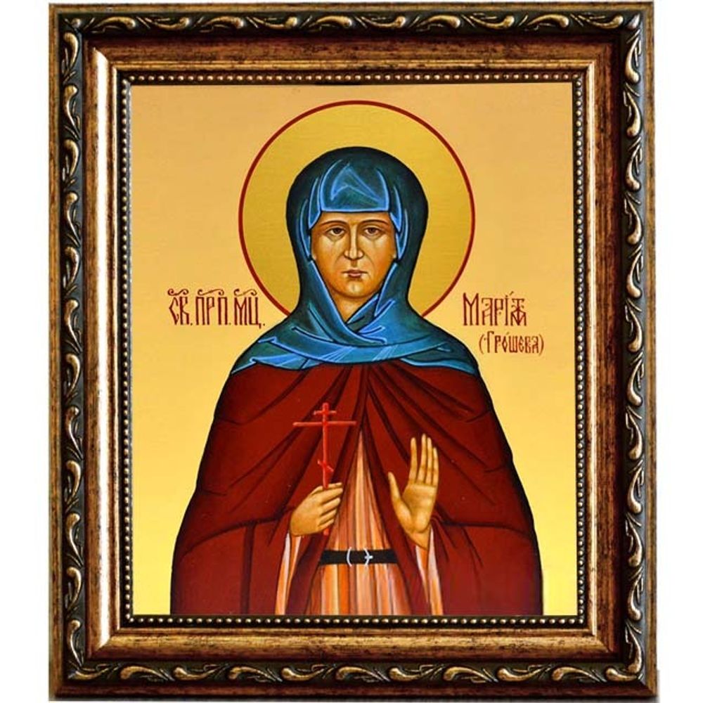 Мария Грошева послушница, преподобномученица. Икона на холсте.