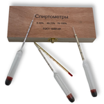 Набор спиртомеров в деревянной коробке (ГОСТ)
