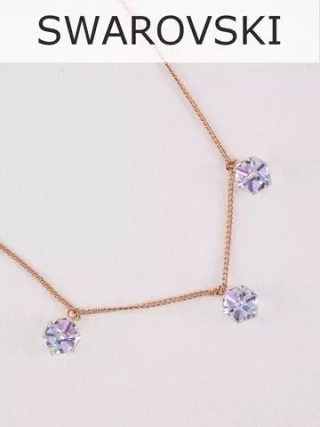 Колье Миражи с сиреневыми кристаллами Swarovski