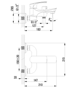 Смеситель для ванны с коротким изливом LEMARK plus SHAPE – LM1712C