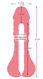 Телесная насадка-мастурбатор 2-in-1 Extension Masturbator - 21 см. (Цвет: телесный)