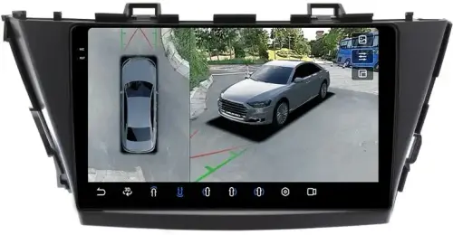 Магнитола для Toyota Prius Alpha 40 2011-2014 (правый руль) - FarCar BX9-360-9533 монитор 9.5" 2K QLED на Android 13, Быстрая, CarPlay, 4G SIM-слот, 4 камеры в комплекте
