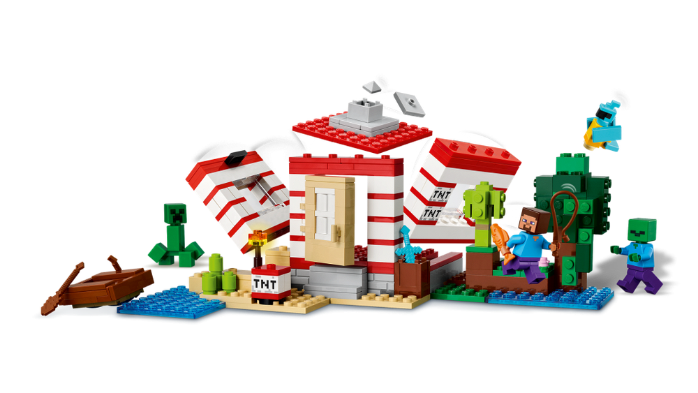 Конструктор Лего Майнкрафт Дом в джунглях TNT 21275 | LEGO Minecraft The TNT Jungle House | набор с домом 287 деталей 8+
