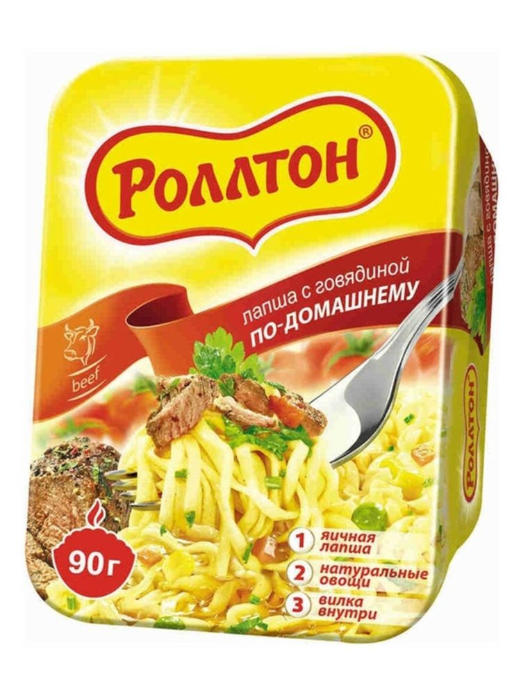 Лапша Роллтон С говядиной по-домашнему 90 г x 4 шт