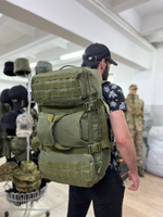 Вместительный тактический рюкзак 60л / олива
