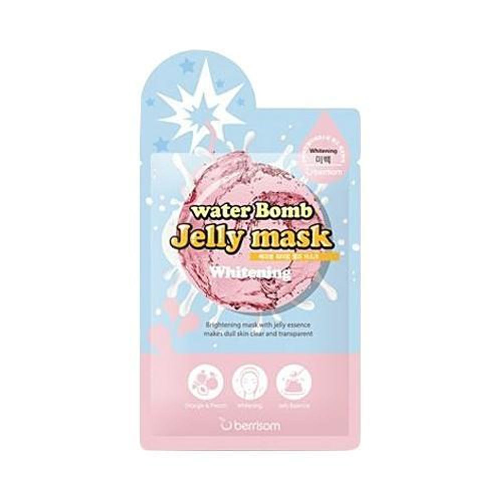 Маска на тканевой основе для лица с желе осветляющая Berrisom water Bomb Jelly mask - Whitening 3