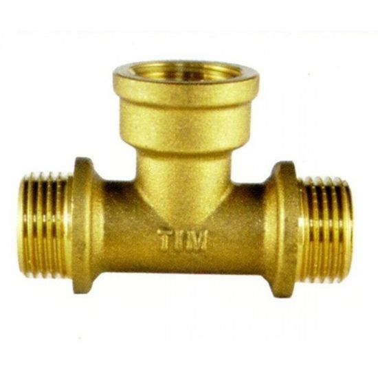 Тройник латунный 3/4" НР-ВР-НР TIM