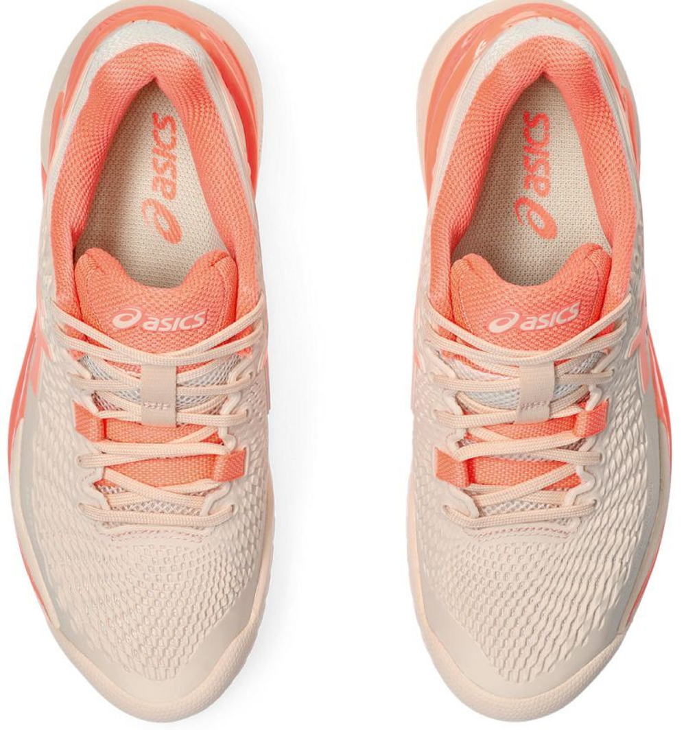 Женские Кроссовки теннисные Asics Gel-Resolution 9 - pearl pink/sun coral
