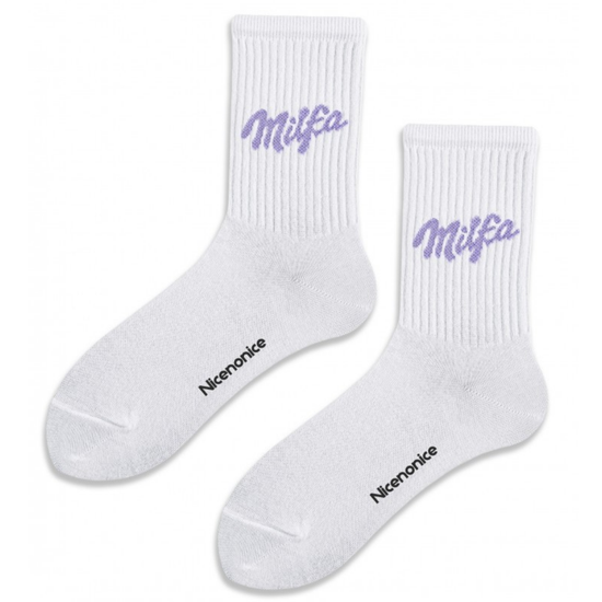 Носки Nicenonice Classic Милфа - Milfa - Милка (Белый, 35-40)